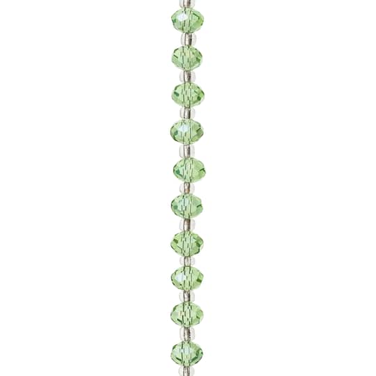 Peridot Faceted Glass Rondelle Beads, 8mm by Bead Landing™